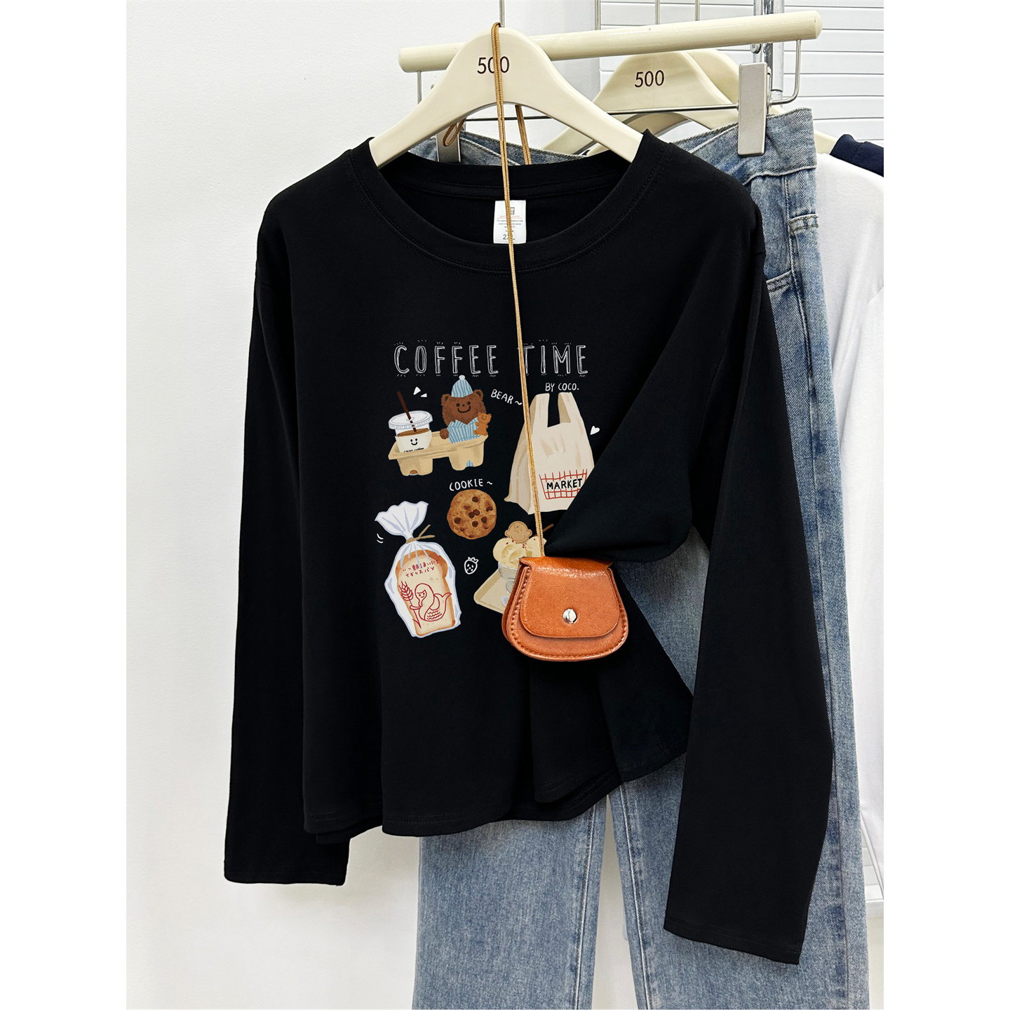 韩版正肩圆领长袖t恤女2025秋季新款时尚洋气大码胖mm上衣打底衫