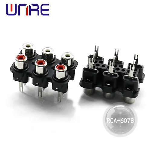 RCA-607B红白双色6孔音视频插座
