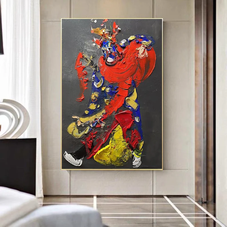 大芬村手绘油画抽象人物京剧花旦客厅装饰画玄关走廊书房艺术挂画