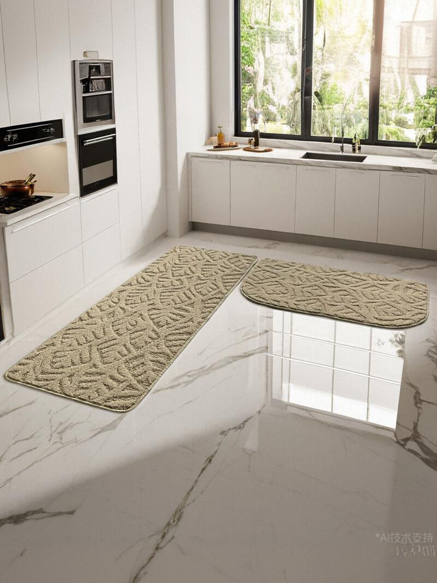 小清新可机洗耐磨除尘半圆角地毯纯色现代简约进门入户地垫防滑底