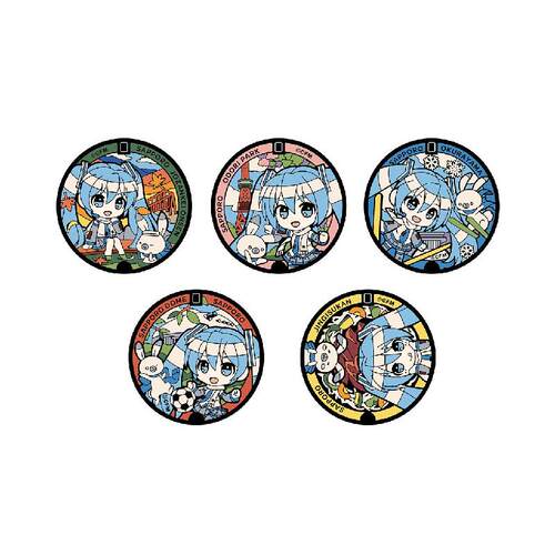 初音未来雪未来井盖吧唧套装