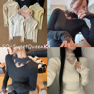 SQ-爆款～强推必入秋冬法式气质提花立领显瘦万搭打底针织衫6688Q