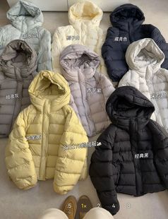 2025冬季新款韩版百搭连帽排骨短款白鹅绒羽绒服女加厚外套上衣