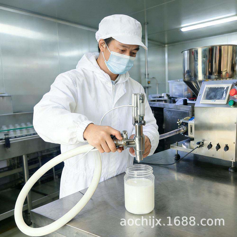 精度齿轮泵灌装机加热搅拌料斗巧克力奶油果酱加热灌装