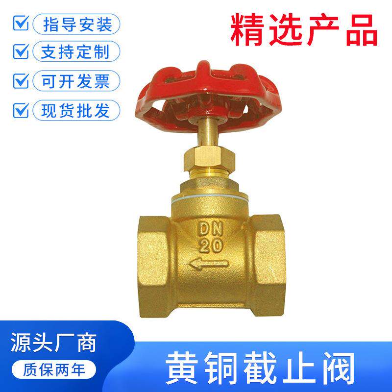 黄铜截止阀DN15水管4分6分1寸耐高温20空调25蒸气铜水表开关加厚