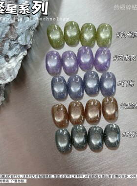 燕翎繁星系列爆闪碎钻猫眼美甲