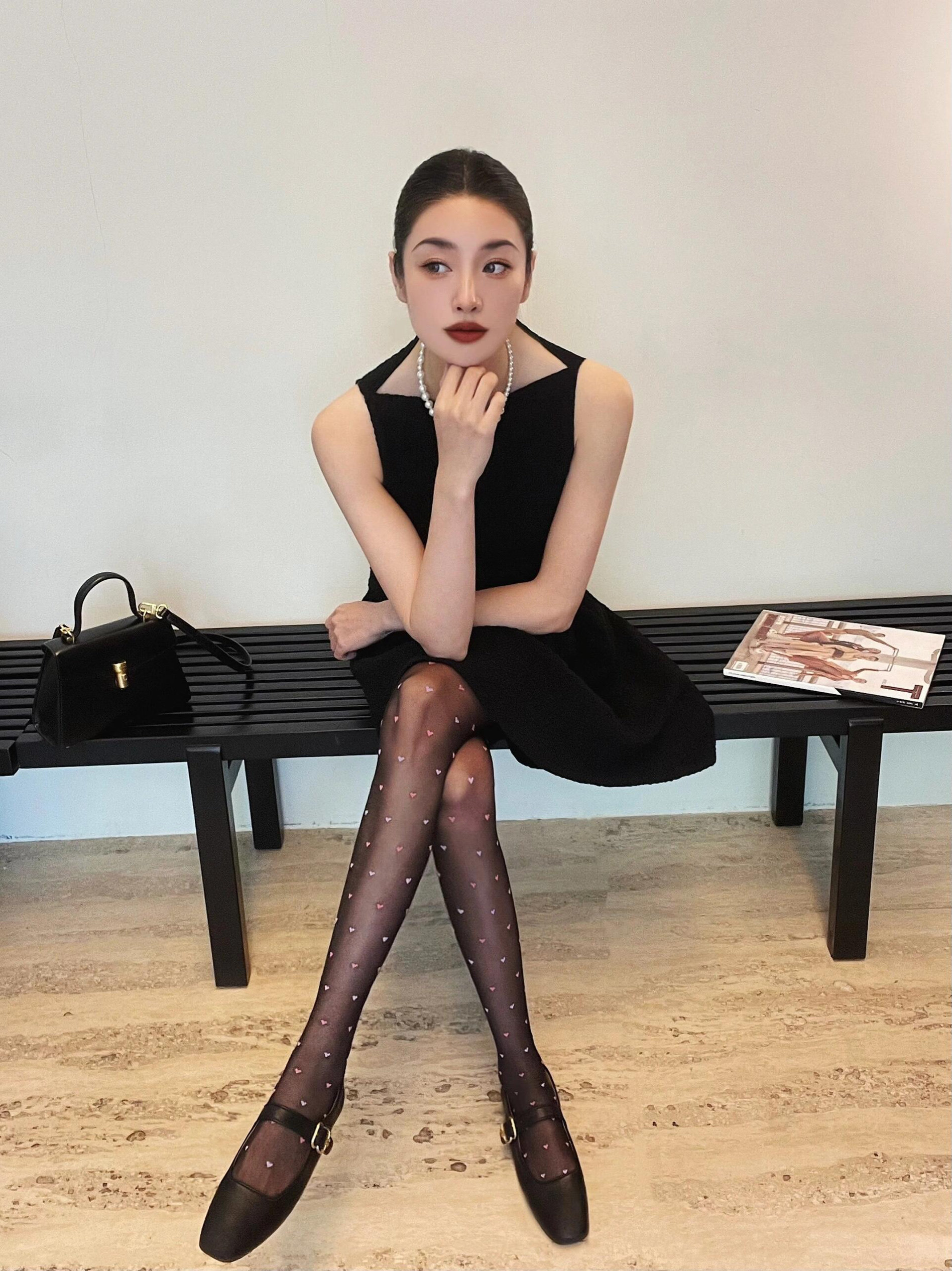爱心印花连裤袜女春夏薄款性感辣妹纯欲风打底裤袜子女春秋款丝袜