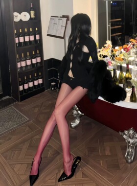 极光「油亮」3D超薄车厘子红色丝袜女性感辣妹丝滑显瘦提臀连裤袜