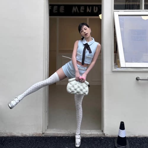 韩版波点圆点纯色女夏季防勾丝过膝袜百搭显瘦ins潮长筒jk大腿袜