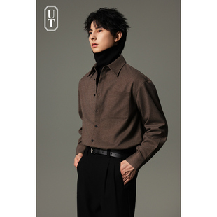 衬衫 工装 男士 加厚设计感休闲外套时尚 上衣帅气 秋冬季 碳素磨毛新款