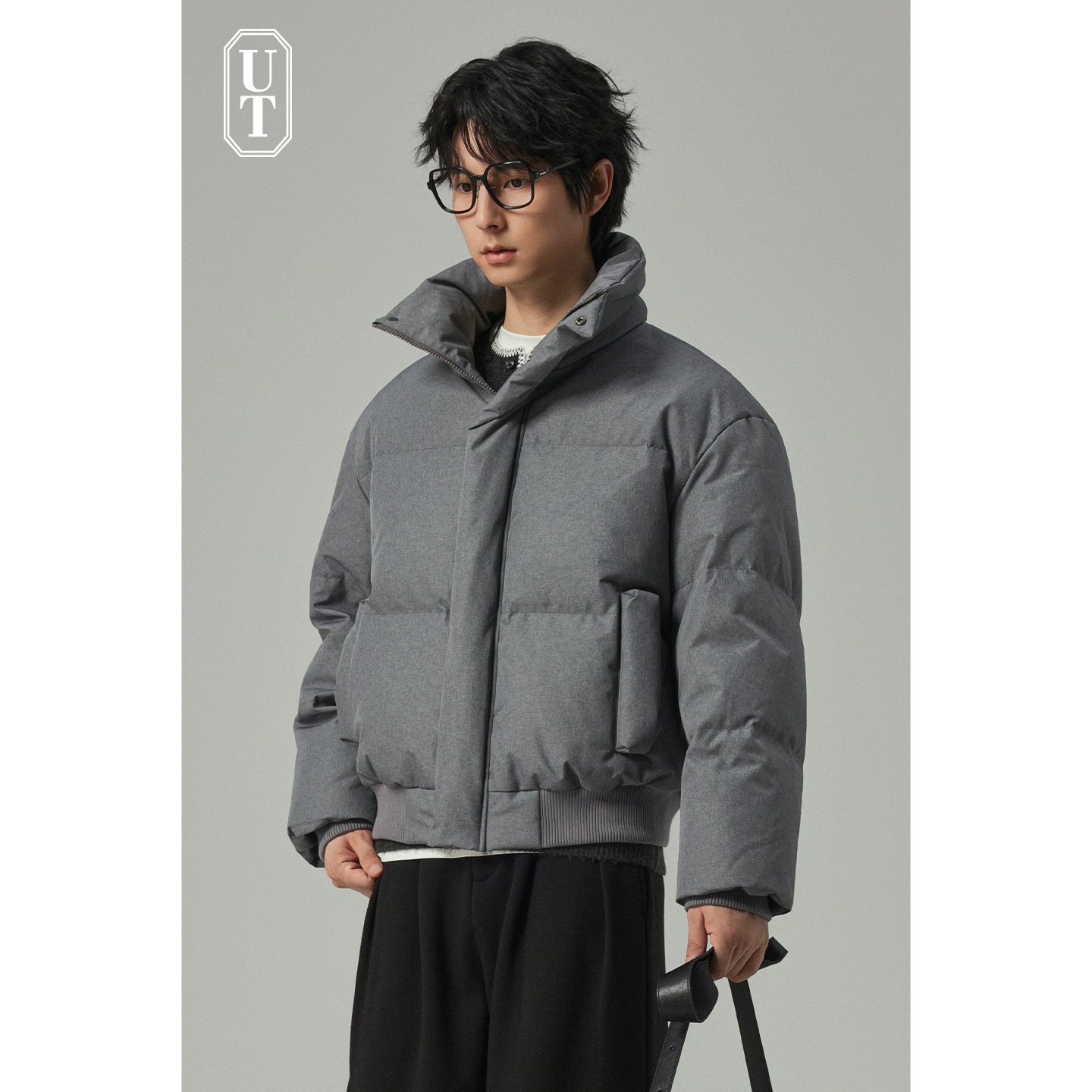 防寒保暖高立领羽绒服男士短款加厚90鸭绒防风设计冬季老钱风外套