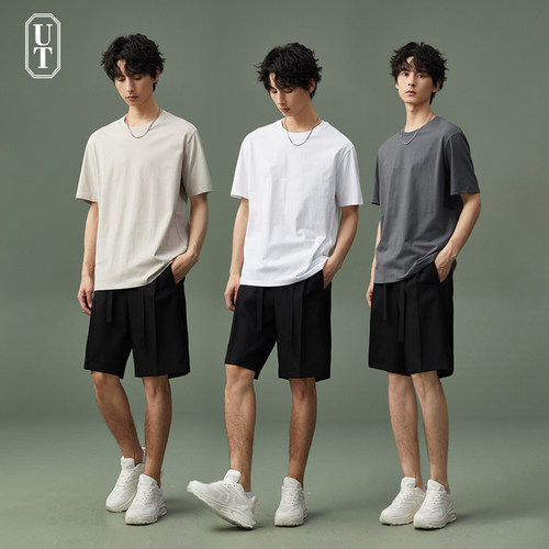 短袖纯色打底衫设计感半袖圆领