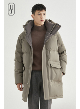 派克服中长款羽绒服男士冬季加厚款休闲三防白鸭绒零下保暖外套男