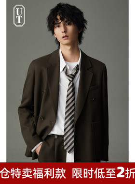 高级感黑色西装外套男士痞帅春秋季韩版潮流休闲小西服套装单西男