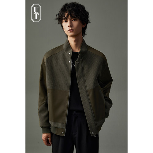 立领拼接上衣外套夹克设计感百搭