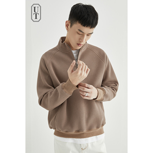 高级感华夫格卫衣男痞帅宽松灰色长袖 休闲运动服上衣外套男 打底衫