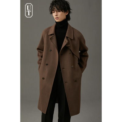 双面呢大衣男中长款潮流冬季风衣