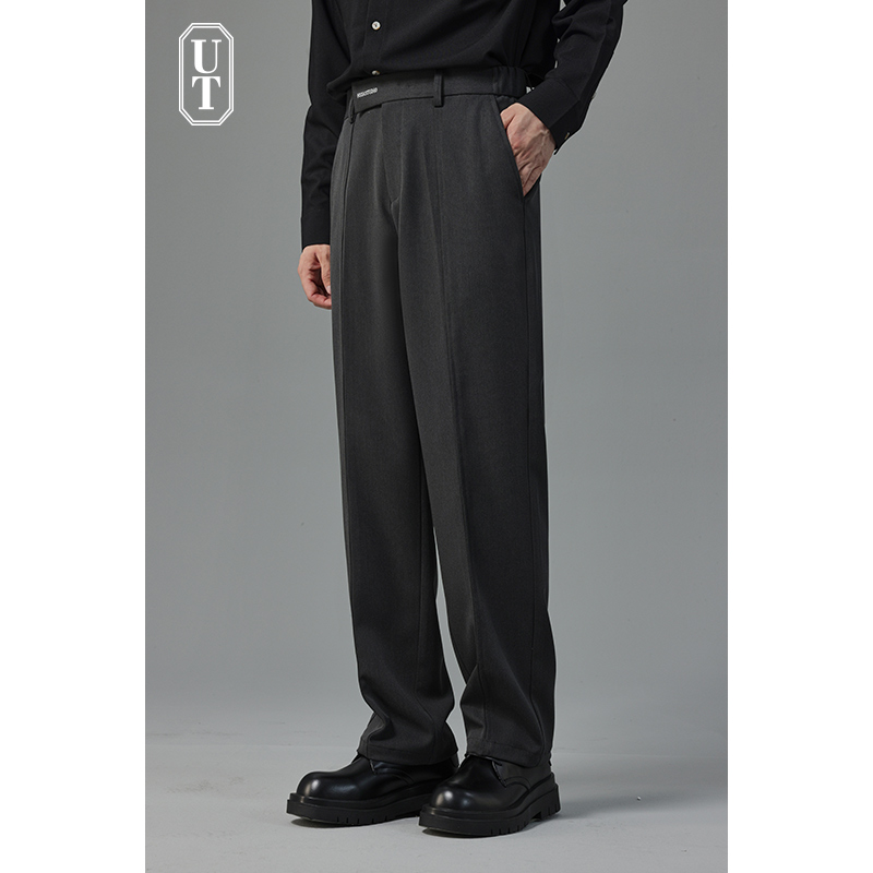 潮流那不勒斯垂感休闲西裤男士单褶2025秋季新款直筒宽松西装裤子