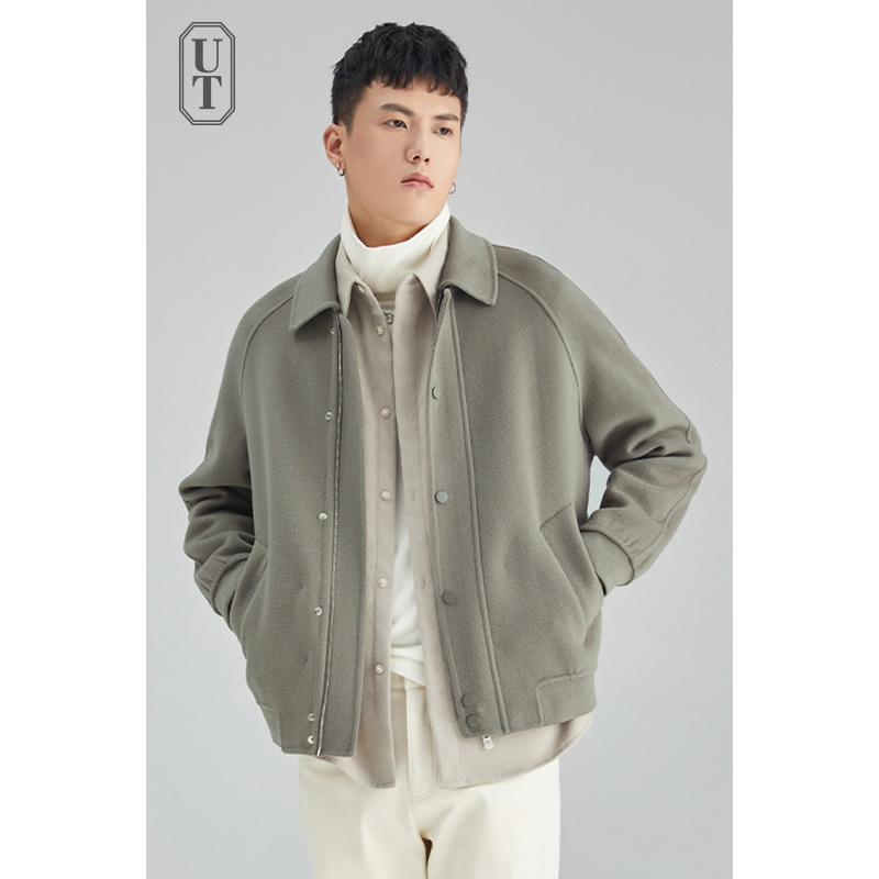 冬季手工双面呢外套绵羊毛呢子