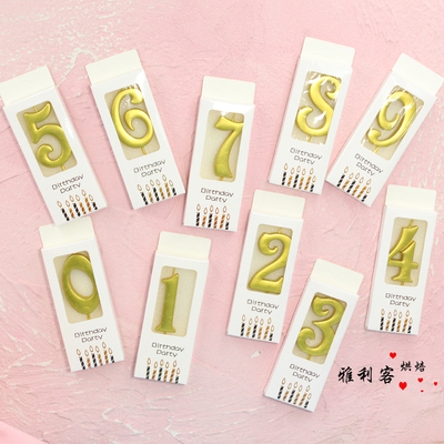 大号金色派对儿童盒装数字蜡烛