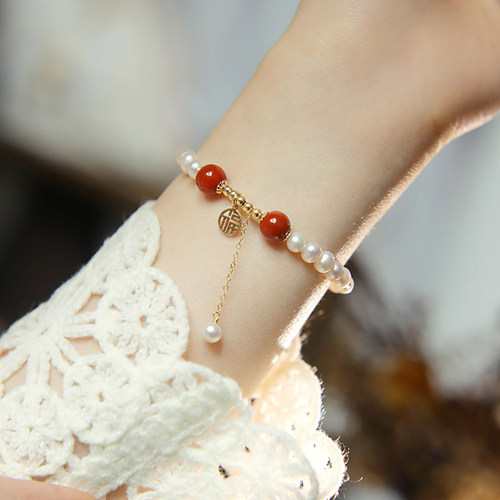 天然无核强光淡水珍珠手链