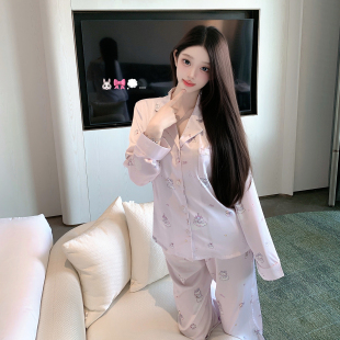 家居服 纯欲风秋冬款 捞捞酱「薰衣草小K」冰丝睡衣女2025新款 秋季