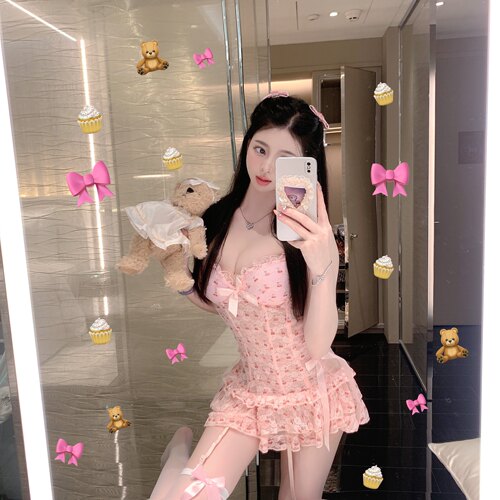 圣诞性格吊带睡裙蛋糕裙