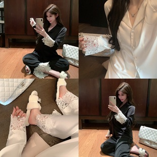 高级家居服纯欲风 捞捞酱「持续温柔」性感蕾丝花边睡衣女2025新款