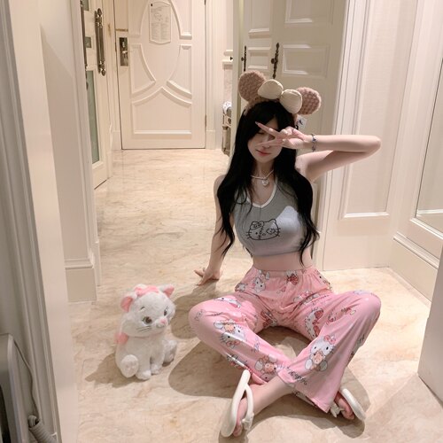 卡通甜美可外穿睡裤kt少女