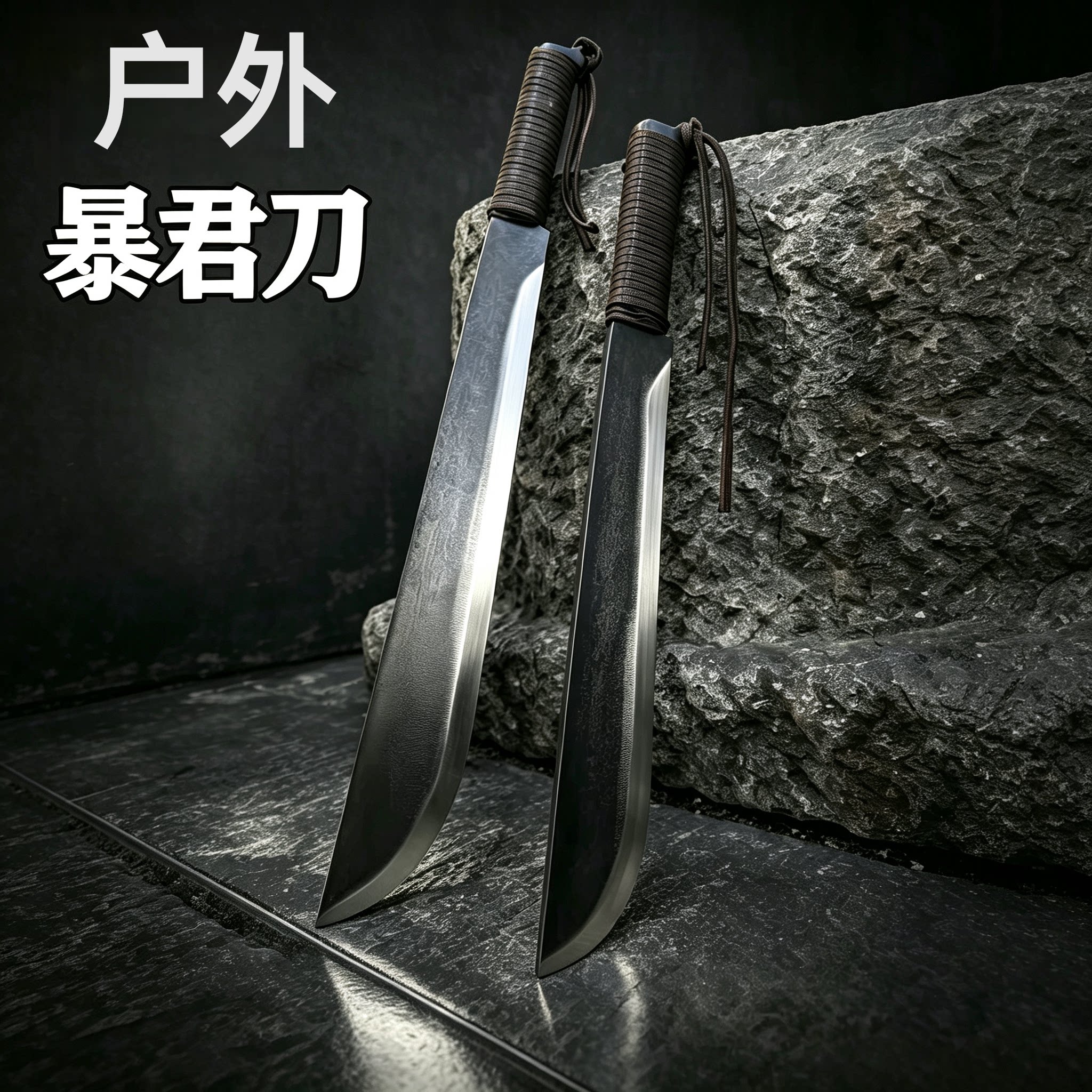 龙泉锰钢弹簧钢锻打一体后备箱神器户外荒野防身短刀冷兵器未开刃