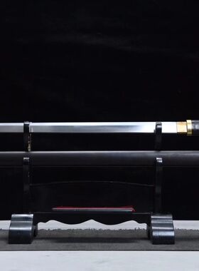 花纹钢烧刃素装唐横—暗银唐刀手工锻造装饰摆件未开刃