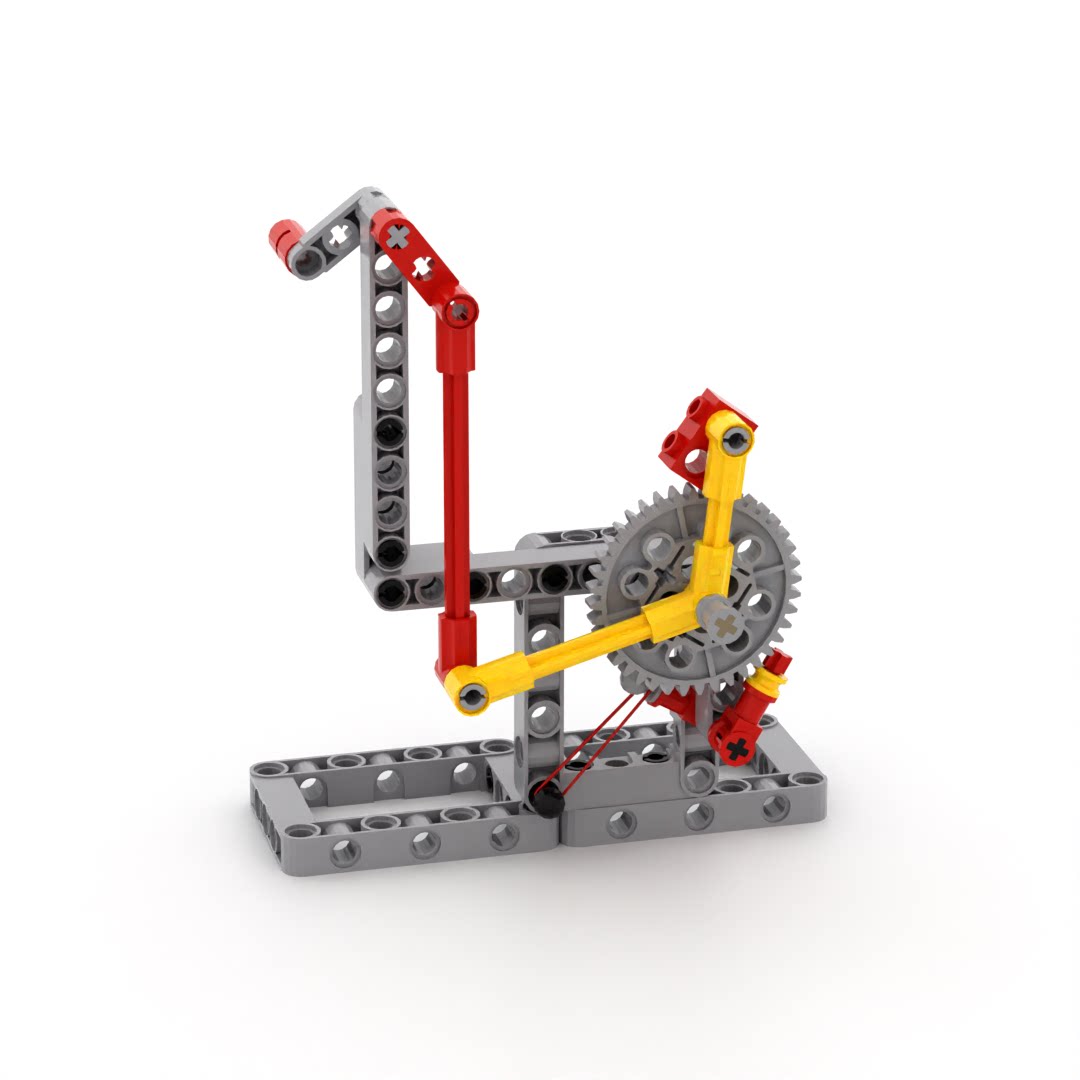 小小工程师国产积木小颗粒齿轮机械模型拼装曲柄摇杆棘轮机构套装
