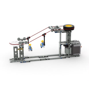 小小工程师国产积木立体环形轨道爬行过山车轨道车微型缆车模型