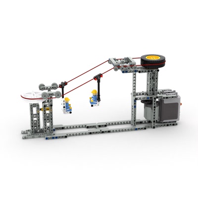 小小工程师国产积木立体环形轨道爬行过山车轨道车微型缆车模型