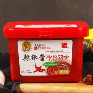 【吴文善户户】正宗韩式辣酱户户辣酱500g韩式拌饭酱辣椒酱甜辣酱