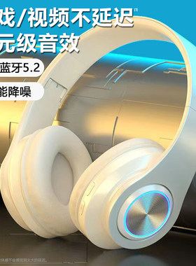爆款发光蓝牙耳机无线头戴式耳机可折叠运动超长续航降噪耳麦通用