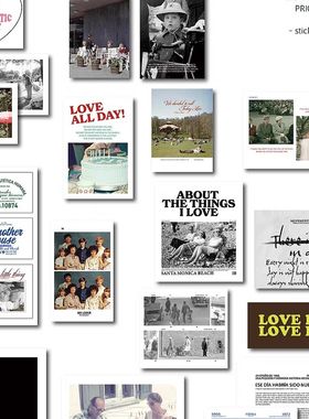 韩国同款OAB人物202hosil杂志风景复古手账海报素材拼摆拍贴纸包