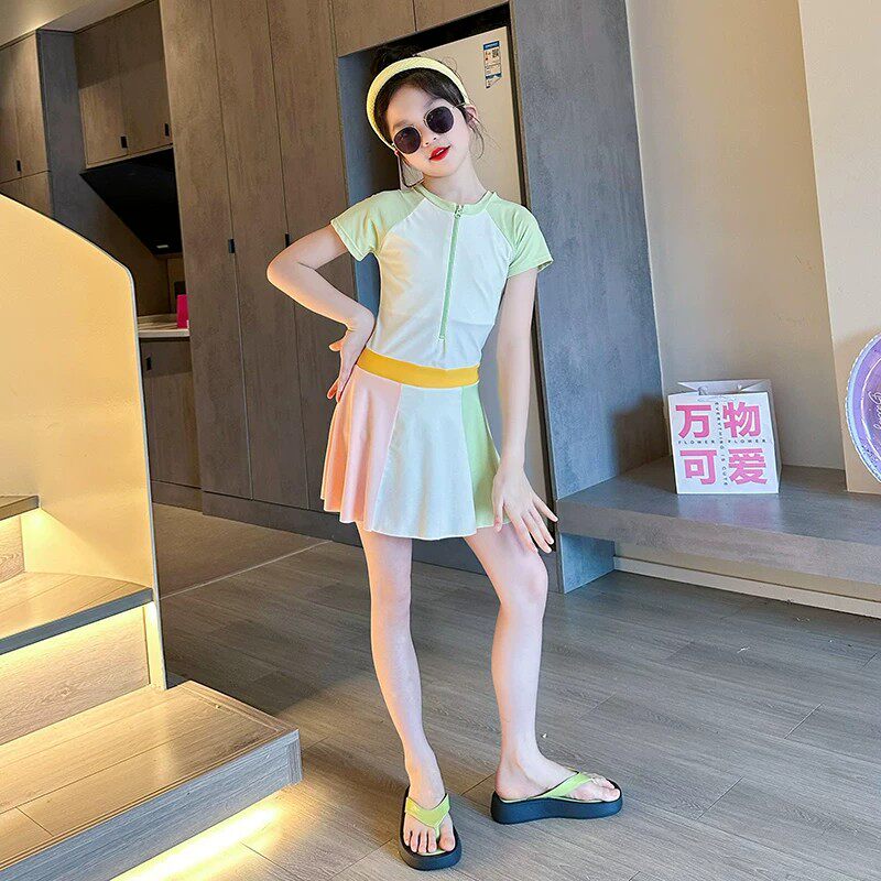 女童多巴胺速干连体泳衣