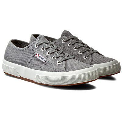 意大利休伯家superga2750plus帆布鞋深灰色白鞋M38