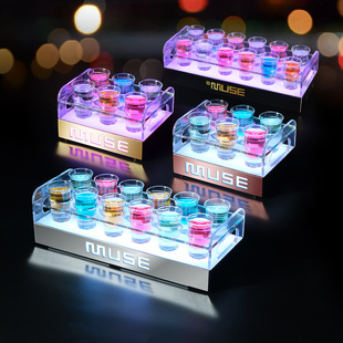 酒吧发光酒架派对ktv摆台斗酒杯架led香槟洋酒子弹杯架鸡尾酒架子