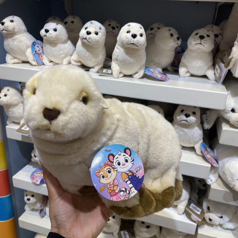 珠海长隆海洋王国旅游纪念品礼物手信仿真海豹毛绒公仔儿童玩具