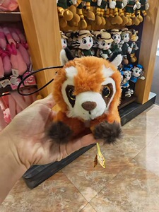 广州长隆纪念品肩膀磁铁玩具白虎老虎熊猫站肩毛绒公仔儿童玩具