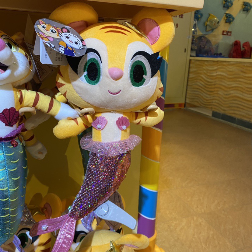 珠海长隆纪念品美人鱼琦琦幻彩珠光毛绒公仔毛绒玩偶儿童玩具生日