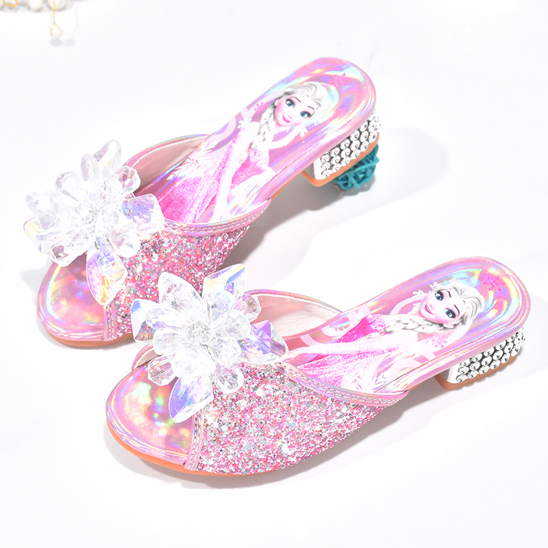爱莎公主水晶鞋夏季新款女童拖鞋