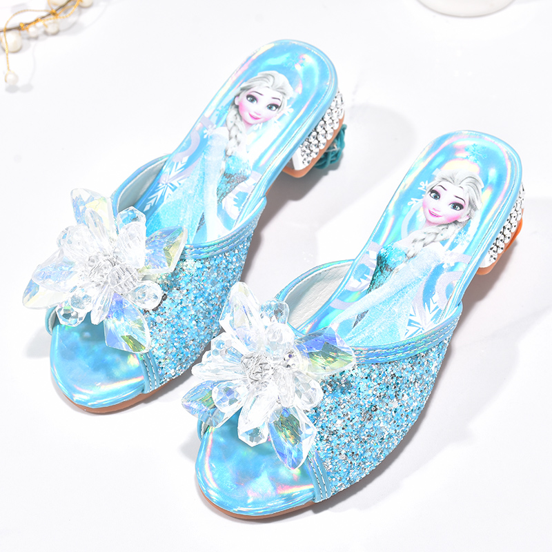 冰雪奇缘爱莎公主水晶鞋女童拖鞋