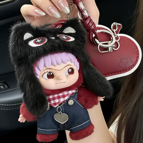 10cm娃衣三代WAKUKU开挂娃衣系列毛绒盲盒搪胶公仔牛仔背带裤