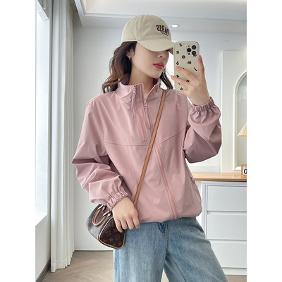 翠袖大码女装韩版洋气立领冲锋衣外套女春秋新款胖mm宽松显瘦上衣