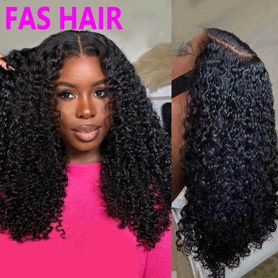 SDD Double Drawn真人发Human Hair非洲头套Pixie Curly 13x4 Wig