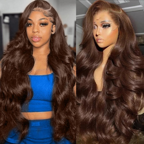4# Body Wave Lace Front Wigs Human Hair 12A欧美跨境大波浪