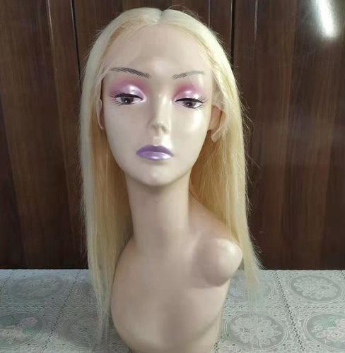 613 Blonde Lace Front Wig Human Hair T part straight 头套